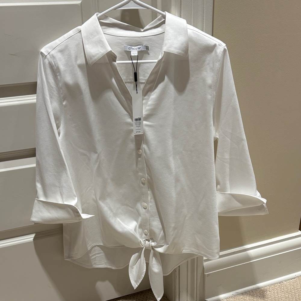 Chico's Classic White Button-Down Shirt Brand New Never Worn